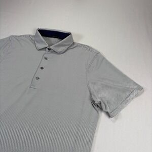 Greyson Polo Shirt Mens XL Gray Striped‎ Golf Performance Stretch Wicking